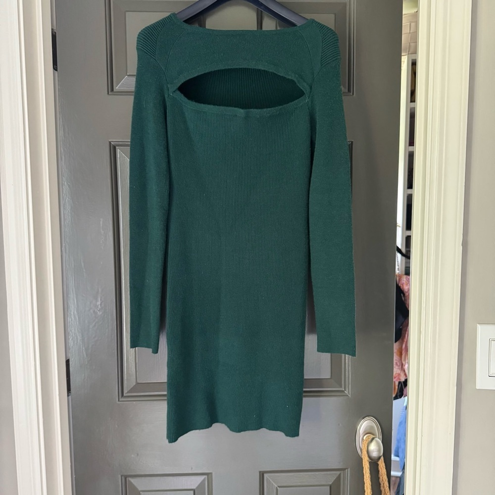 Torn by Ronny Kobo Forest Green Long Sleeve Dress